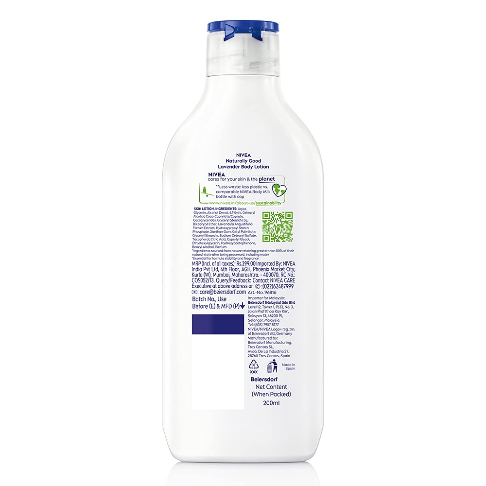 Nivea Naturally Good, Natural Lavender Body Lotion, 200 ml