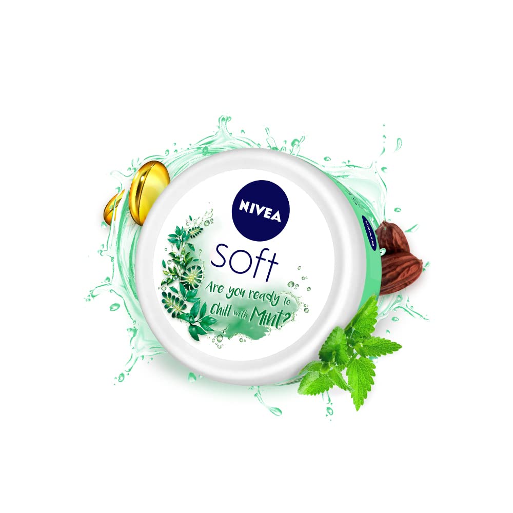 NIVEA Soft, Light Moisturising Cream, Chilled Mint, 200ml