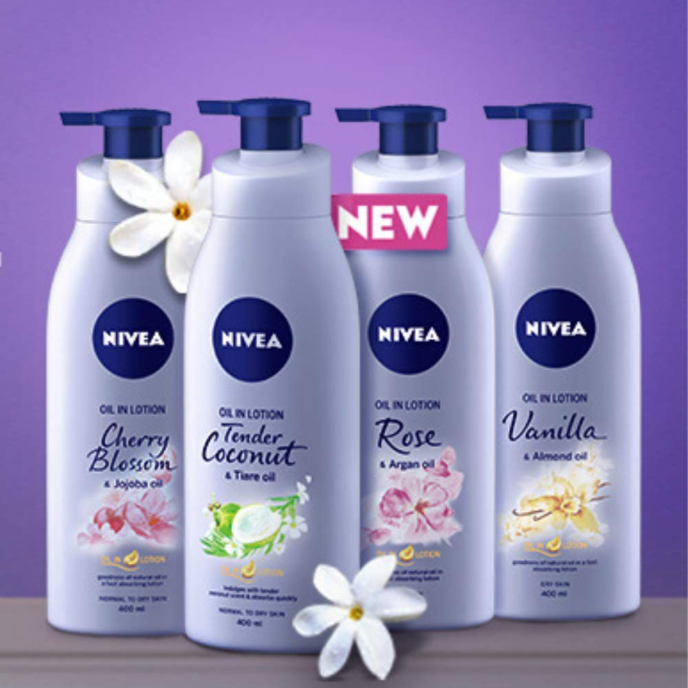 Nivea Oil-In-Lotion Tender Coconut and Tiare Oil Body Lotion for Normal Skin (400 ml)