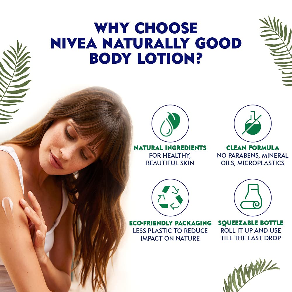Nivea Naturally Good, Natural Avocado Body Lotion, For Normal to Dry Skin, No Parabens, 98% Natural Origin Ingredients, 200 ml